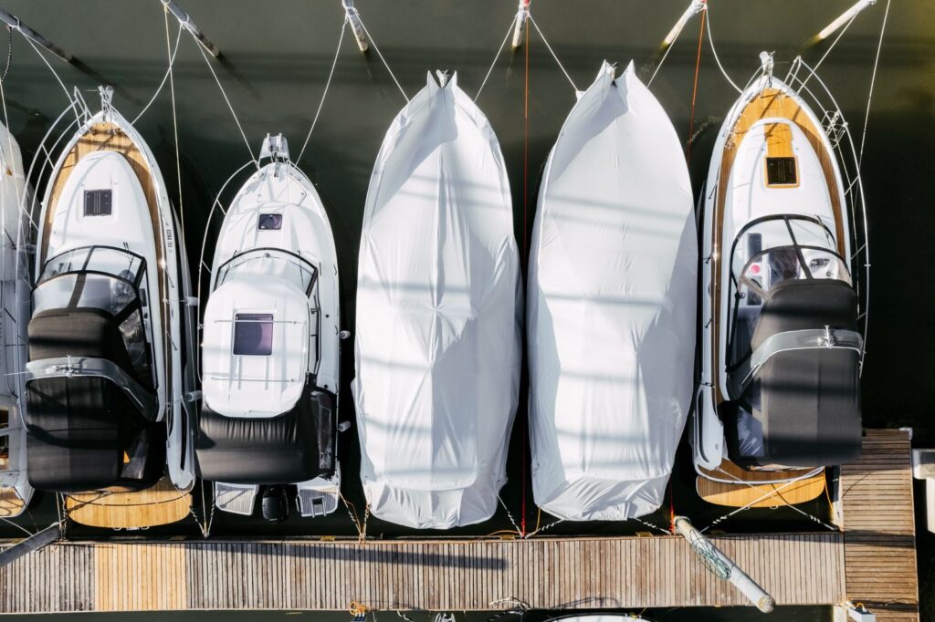 Boats protected by Planofil covers